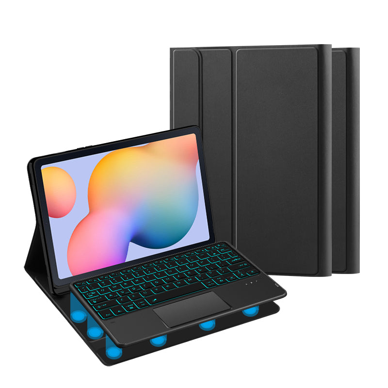 Classical Book Samsung Galaxy Tab S6 Touchpad Keyboard Case with Backlit Stand