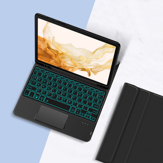 Classical Book Samsung Galaxy Tab S8 Touchpad Keyboard Case Backlit Stand