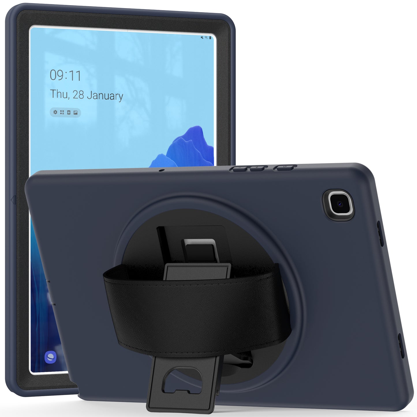 Spider-Man Galaxy Tab A7 Case Genuine Leather 360 Hand Holder Shock Absorption