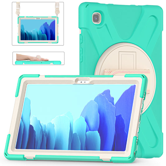 Pirate King Galaxy Tab A7 Case 360 Rotating Stand with Hand Holder Shoulder Strap