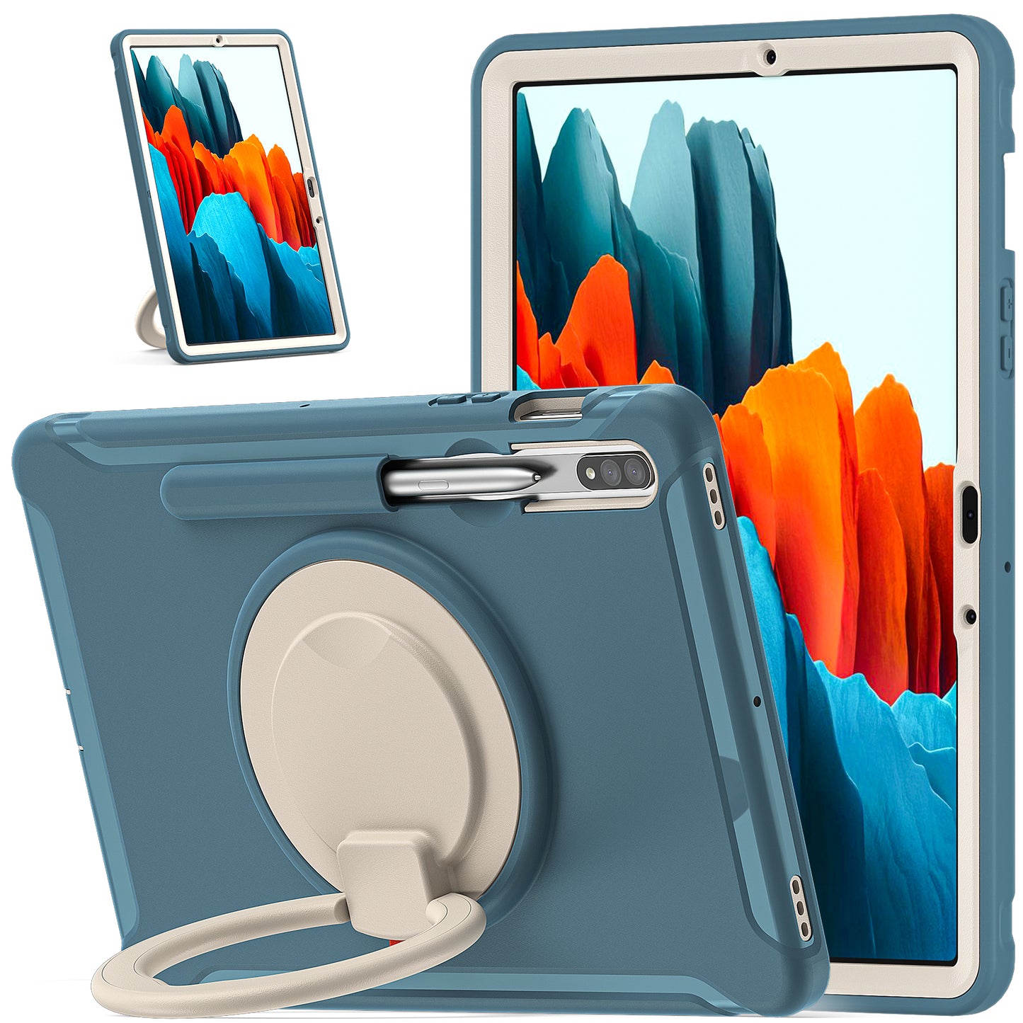 Bull Demon King Galaxy Tab S8 Case 360 Rotatable Folding Handle Grip Triple