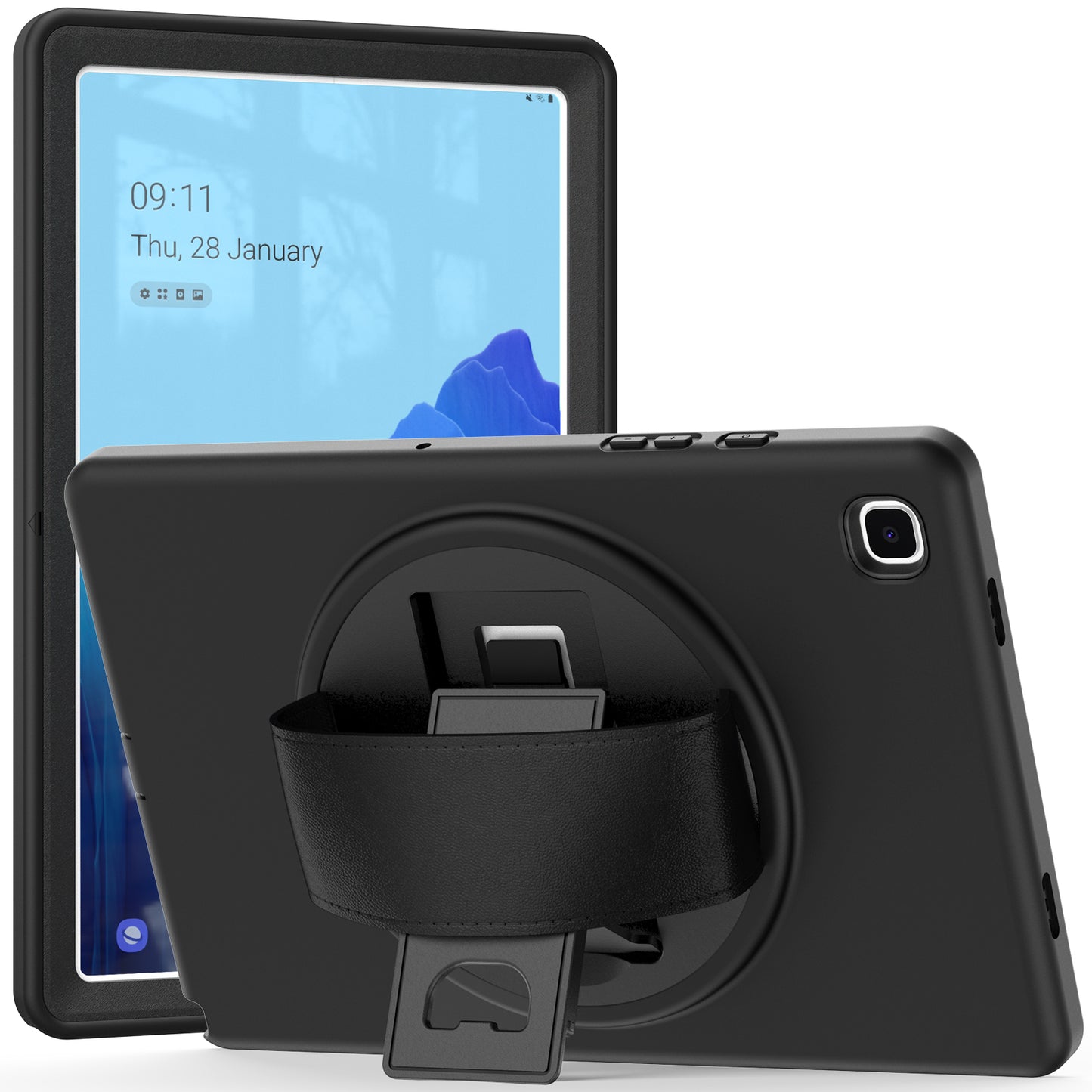 Spider-Man Galaxy Tab A7 Case Genuine Leather 360 Hand Holder Shock Absorption