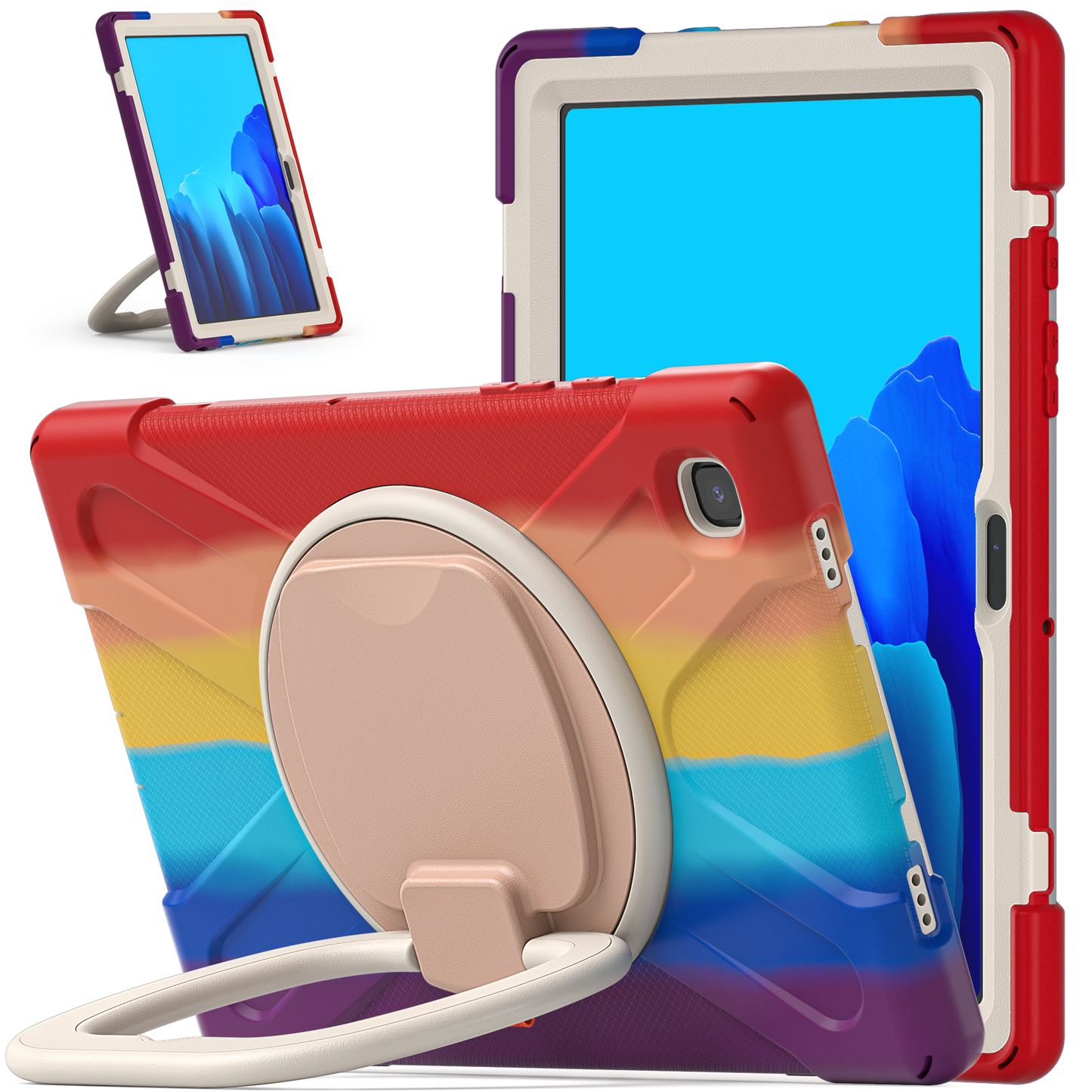 Pirate Box Galaxy Tab A7 Case Hook Stand Rotating with Hand Holder Shoulder Strap