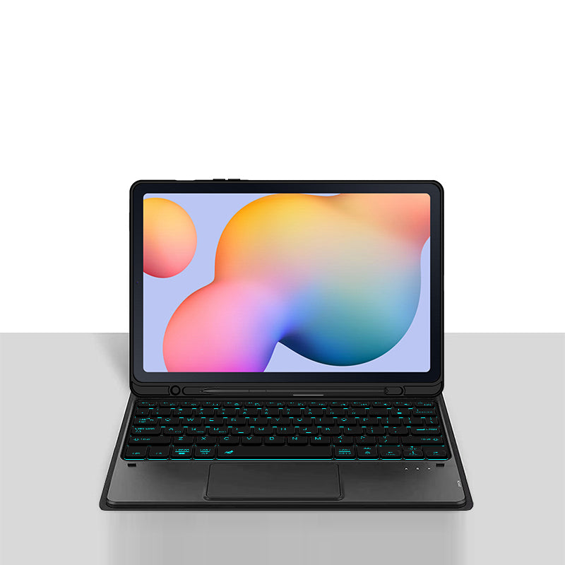 Classical Book Samsung Galaxy Tab S6 Lite Touchpad Keyboard Case Backlit Stand