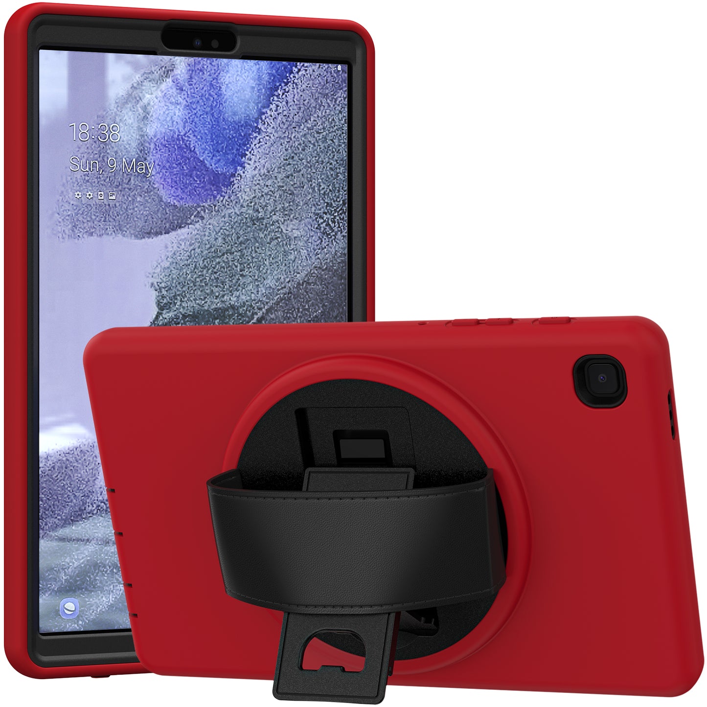 Spider-Man Galaxy Tab A7 Lite Case Genuine Leather 360 Hand Holder Shock Absorption