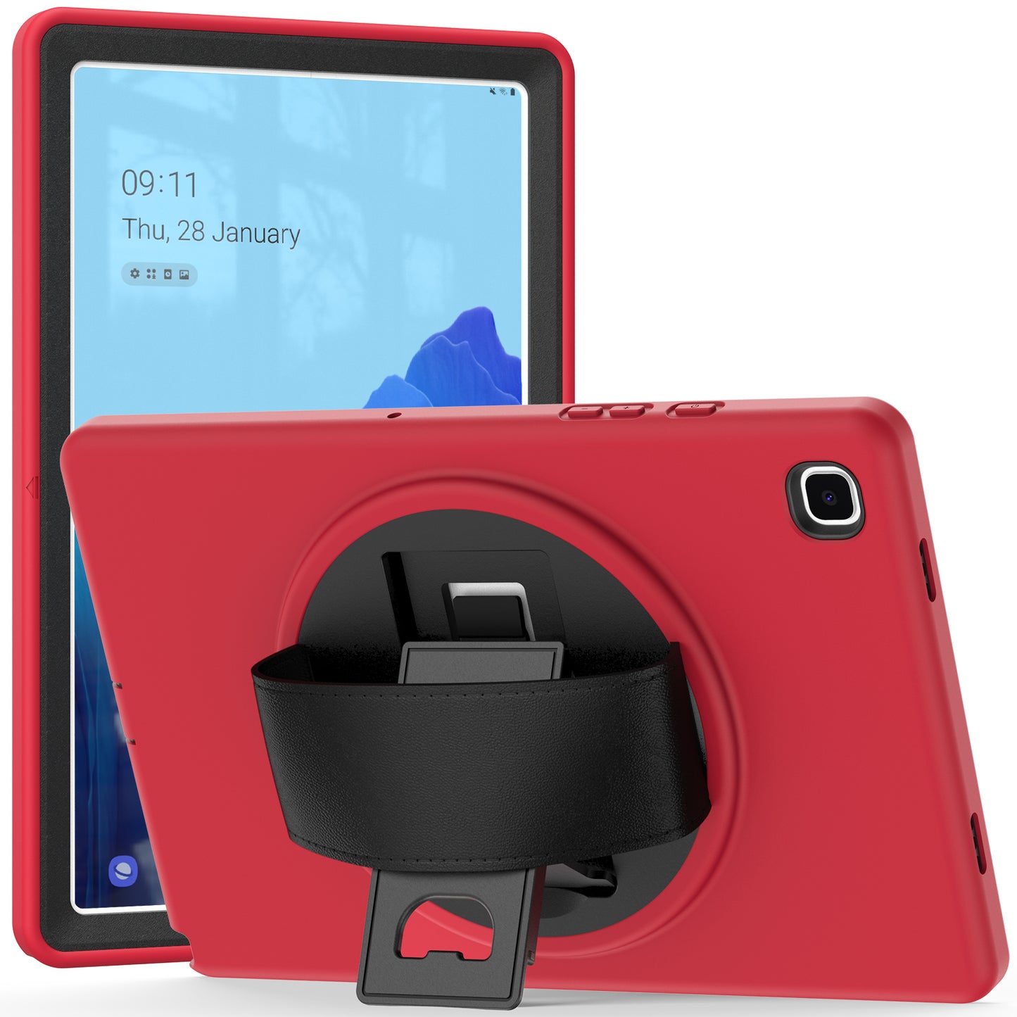 Spider-Man Galaxy Tab A7 Case Genuine Leather 360 Hand Holder Shock Absorption