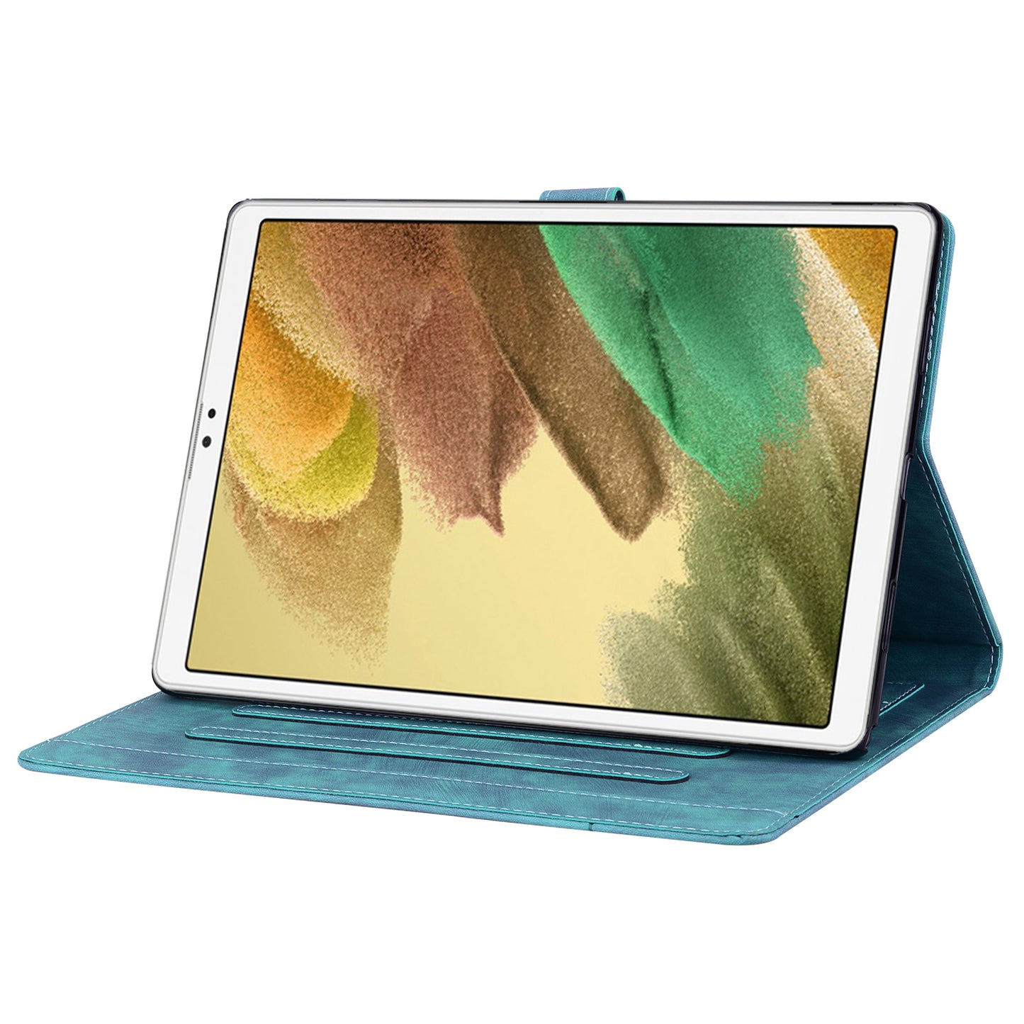 Cat Cherry Blossoms Galaxy Tab A7 Lite Grils Case Retro Leather Embossing Wallet Stand