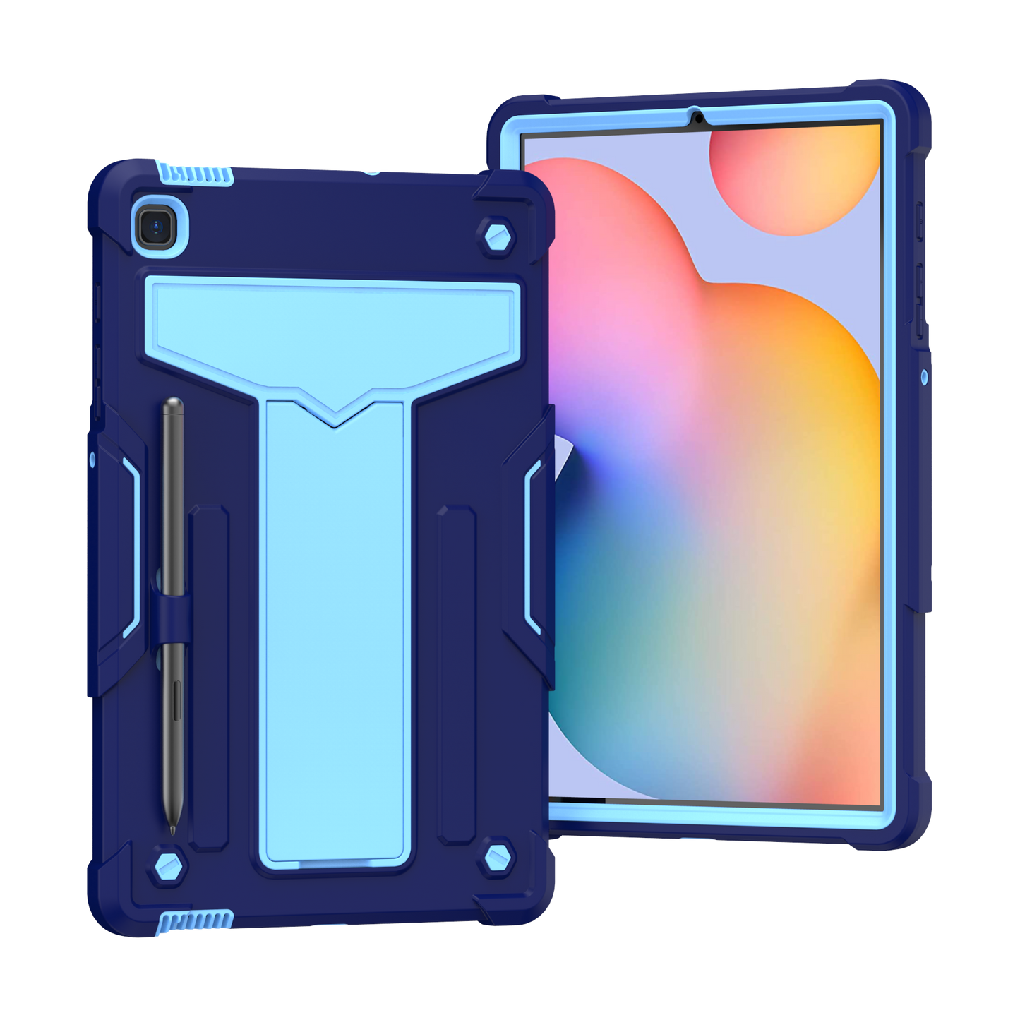 Hit-Color Shark Galaxy Tab S6 Lite Shockproof Case Heavy Duty Kids Safety