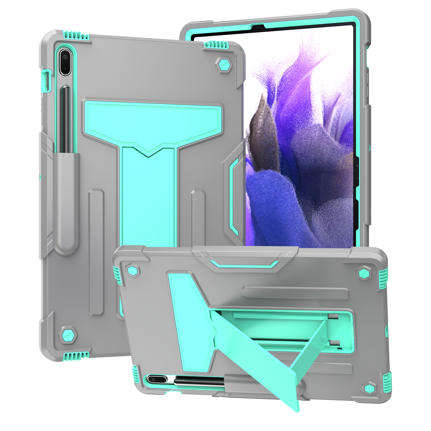 Hit-Color Shark Galaxy Tab S8+ Shockproof Case Heavy Duty Kids Safety