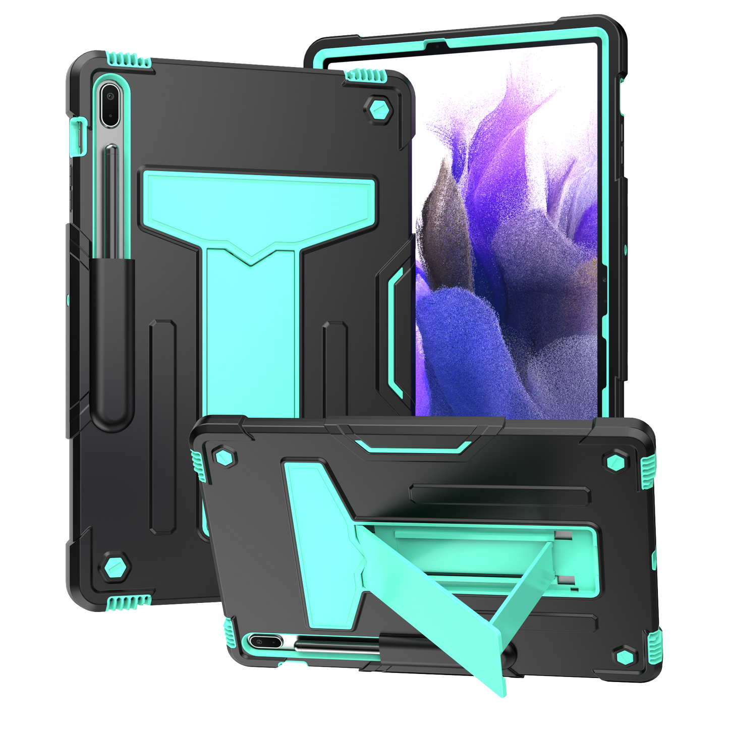 Hit-Color Shark Galaxy Tab S8+ Shockproof Case Heavy Duty Kids Safety