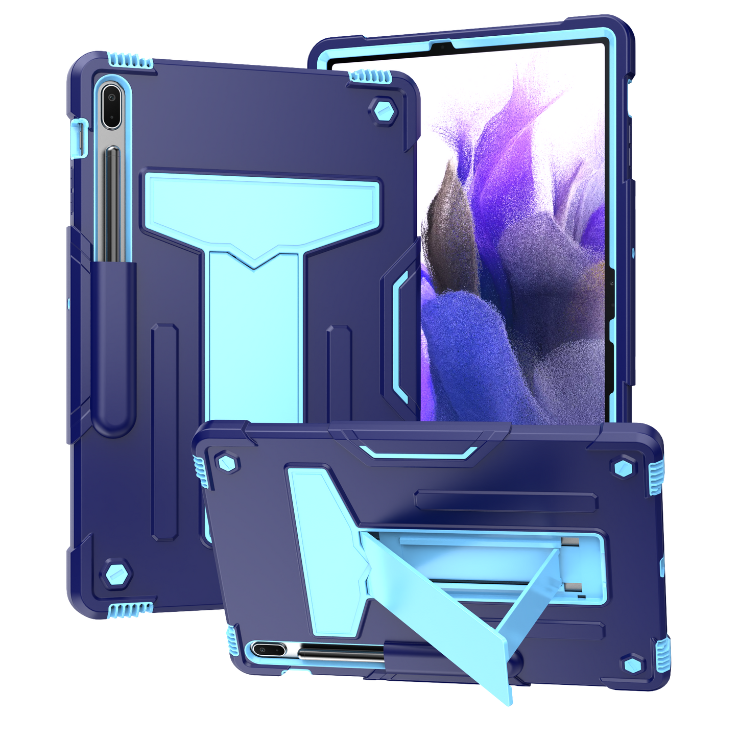 Hit-Color Shark Galaxy Tab S8+ Shockproof Case Heavy Duty Kids Safety