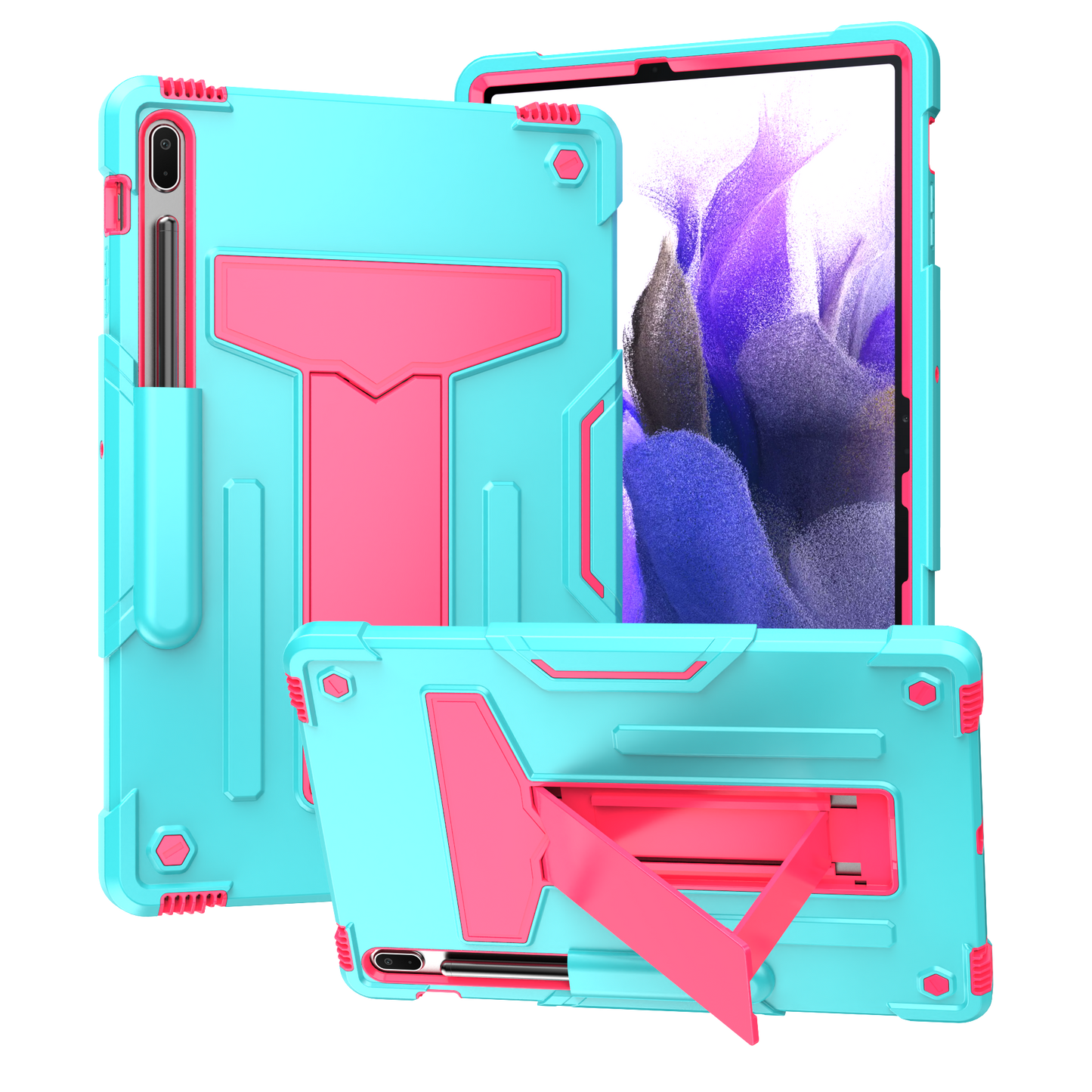 Hit-Color Shark Galaxy Tab S8+ Shockproof Case Heavy Duty Kids Safety