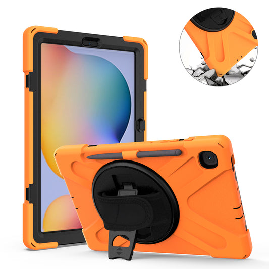Pirate King Galaxy Tab S6 Lite Case 360 Rotating Stand with Hand Holder Shoulder Strap