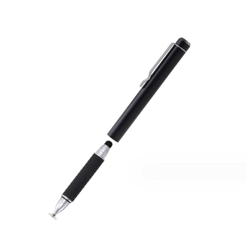Phone Tablet Capacitive Screen Disc Touch Pen Dual Carbon Fiber Tip 2-in-1 Stylus