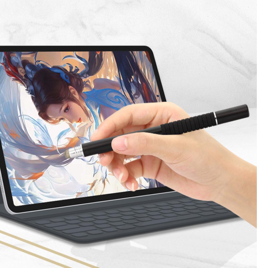 Capacitive Screen Phone Tablet Stylus Cloth Tip Dual Suction Dics 2-in-1 Touch Pen