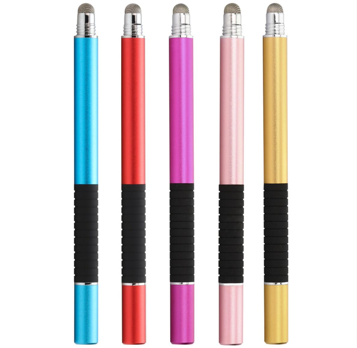 Capacitive Screen Phone Tablet Stylus Cloth Tip Dual Suction Dics 2-in-1 Touch Pen