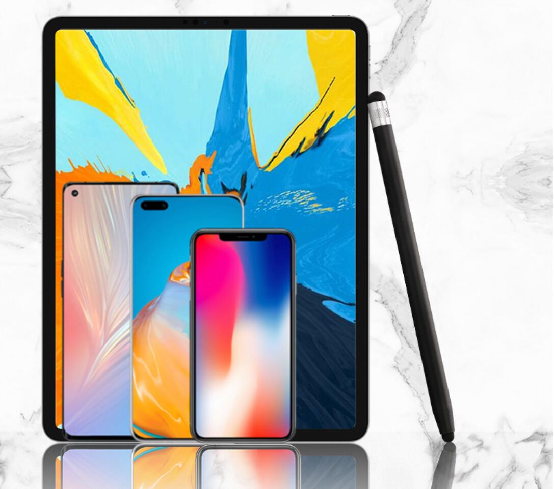 Silicone Dual Tip 1mm 10mm Stylus Fashion Pencil Shape Capacitive Screen Touch Pen