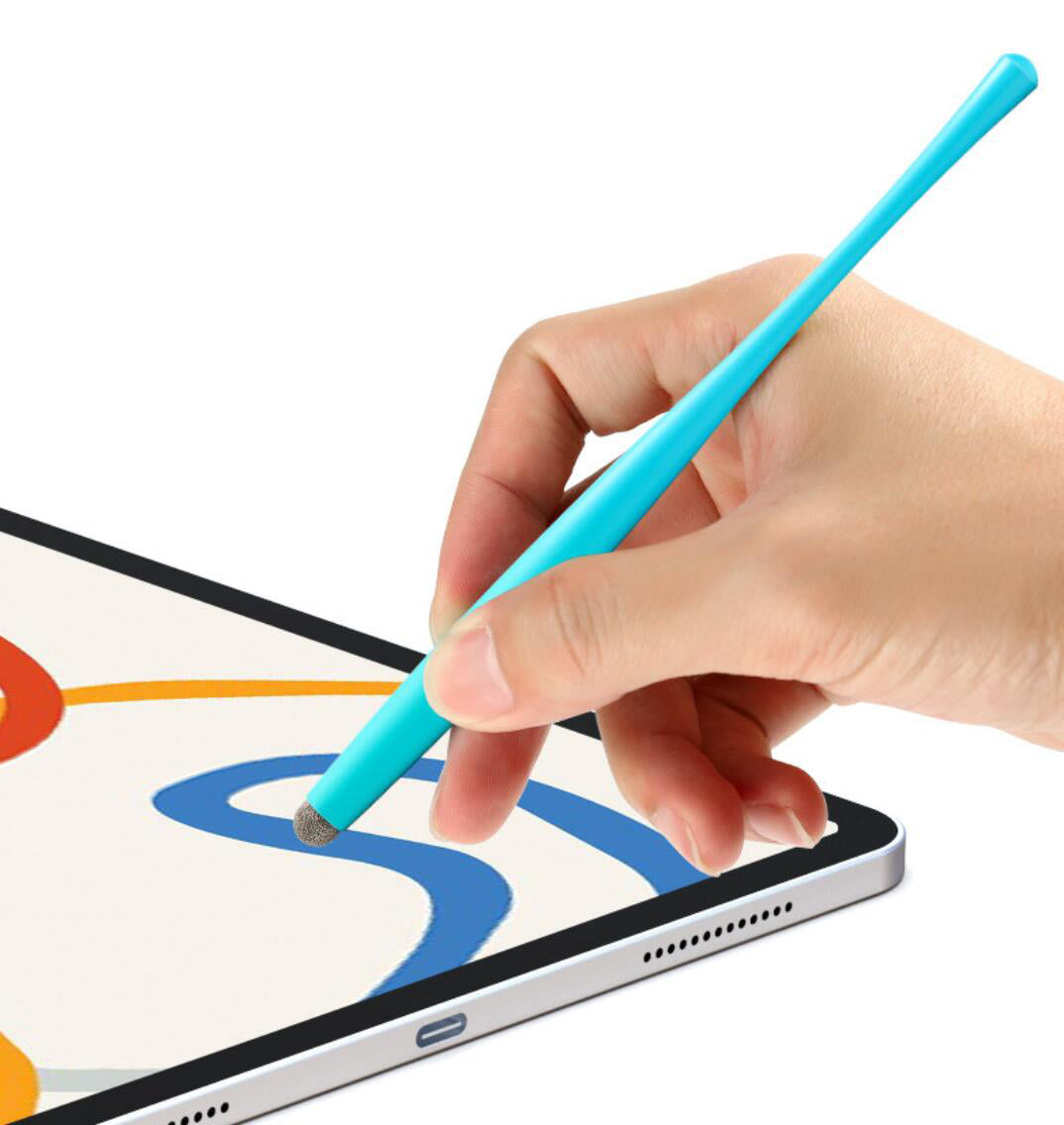 Colorful Gradient Mini Waist Capacitive Touch Pen Replacement Silver Fiber Painting Stylus