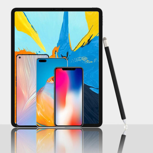 Integrated Rotary Capacitive Screen Disc Dual Cloth Tip 2-in-1 Pencil Shaped Stylus Pen