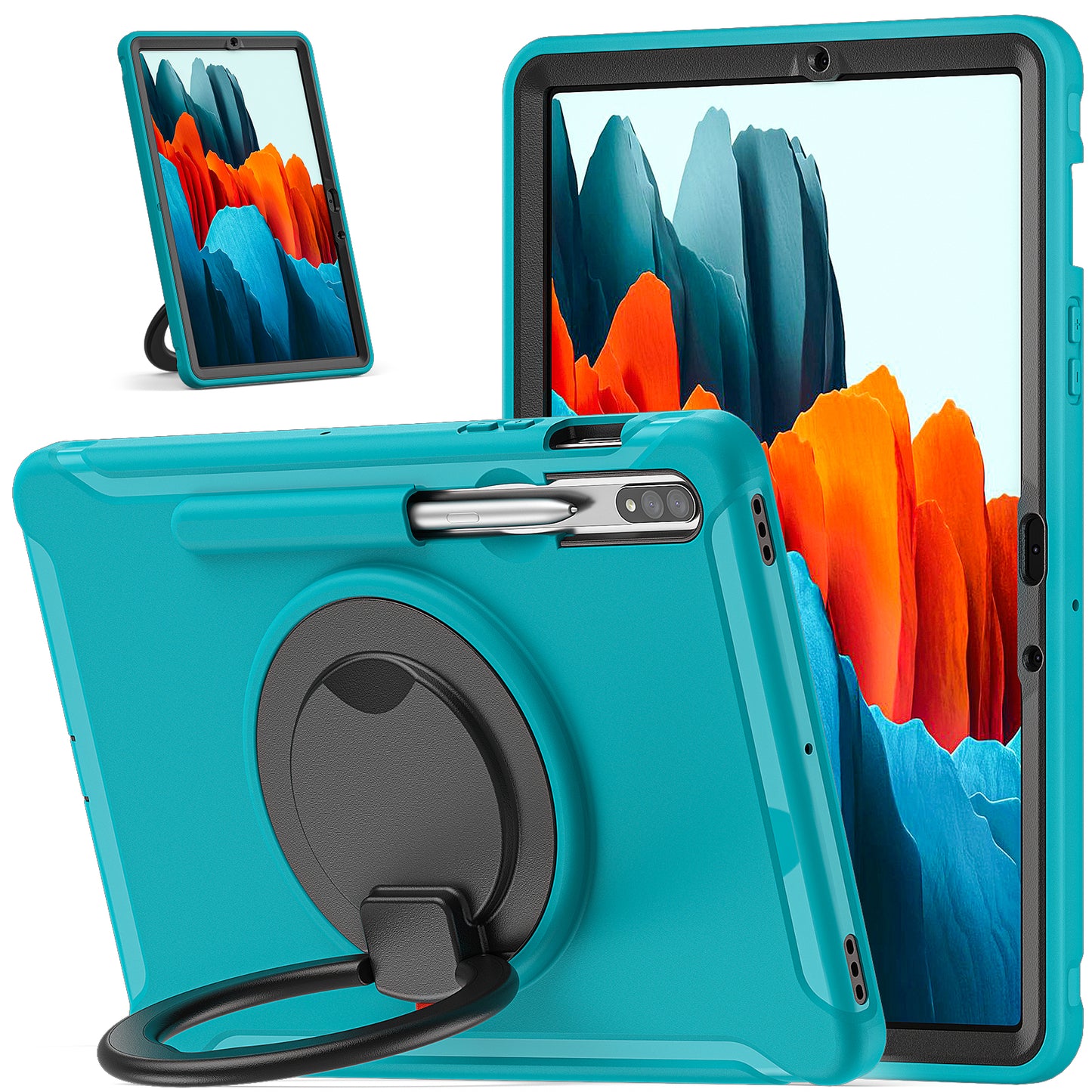 Bull Demon King Galaxy Tab S8 Case 360 Rotatable Folding Handle Grip Triple