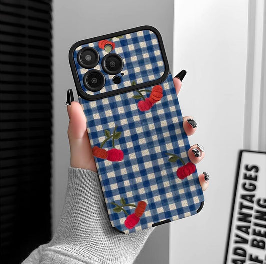 checkered-flower-grid-painting-iphone-17-pro-max-case-silicone_5