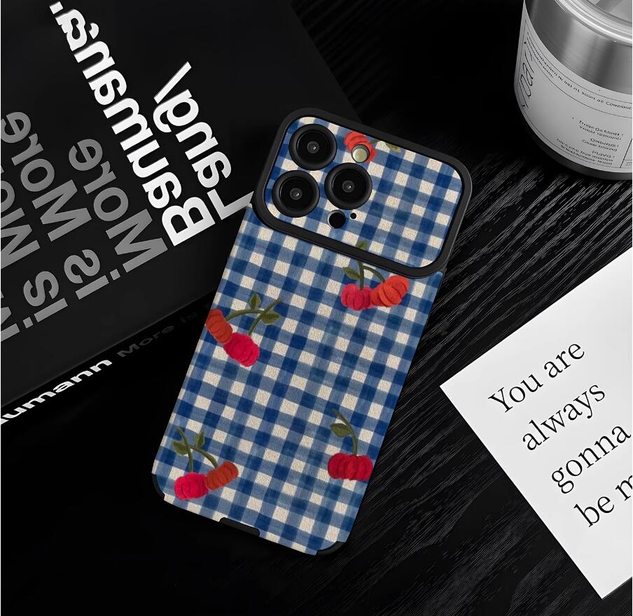 checkered-flower-grid-painting-iphone-17-pro-max-case-silicone_6