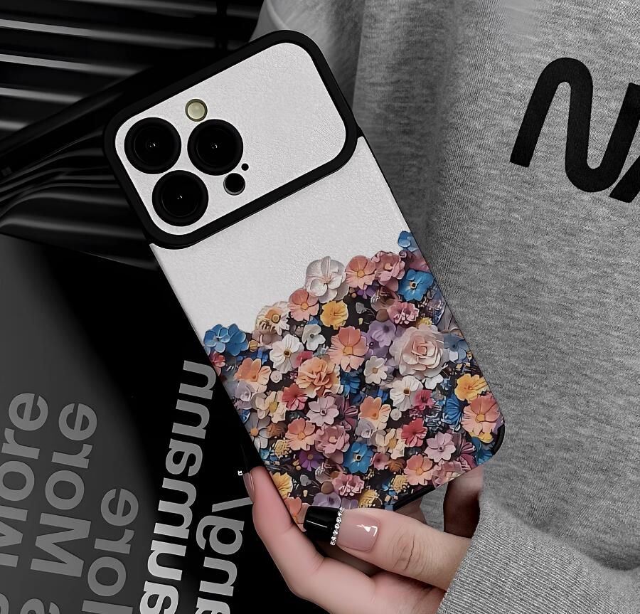 colorful-flowers-painting-iphone-17-pro-max-case-silicone-leather_3