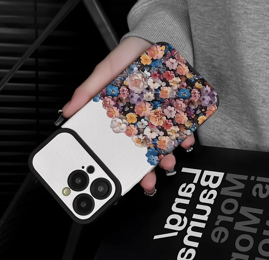colorful-flowers-painting-iphone-17-pro-max-case-silicone-leather_4