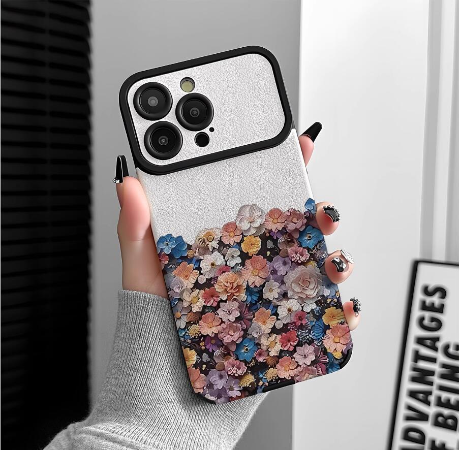 colorful-flowers-painting-iphone-17-pro-max-case-silicone-leather_5