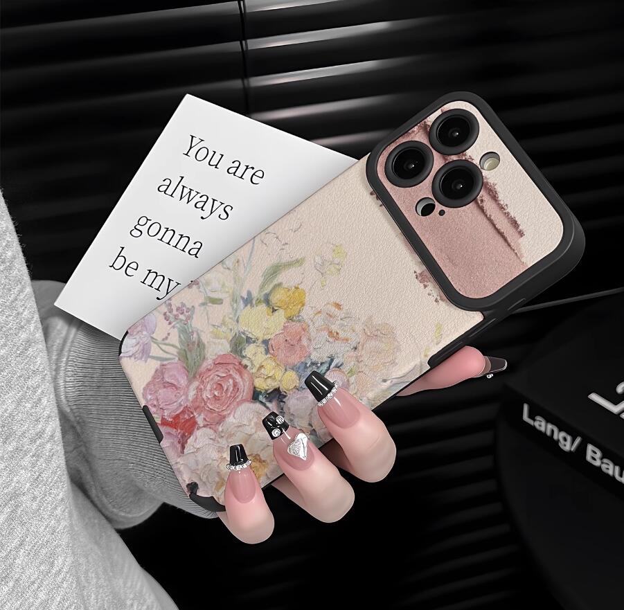 colorful-flowers-painting-iphone-17-pro-max-cover-silicone-leather_1