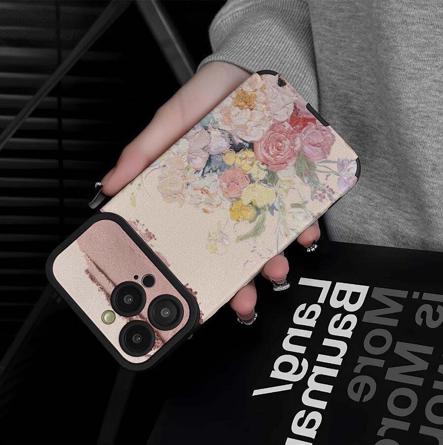 colorful-flowers-painting-iphone-17-pro-max-cover-silicone-leather_4