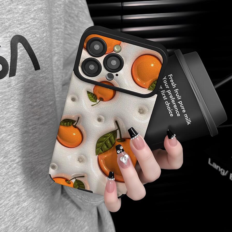 embossed-orange-painting-iphone-17-pro-max-case-silicone-leather_2