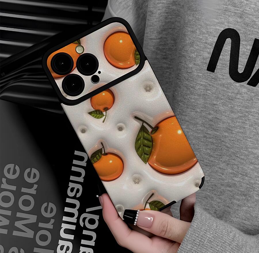 embossed-orange-painting-iphone-17-pro-max-case-silicone-leather_3