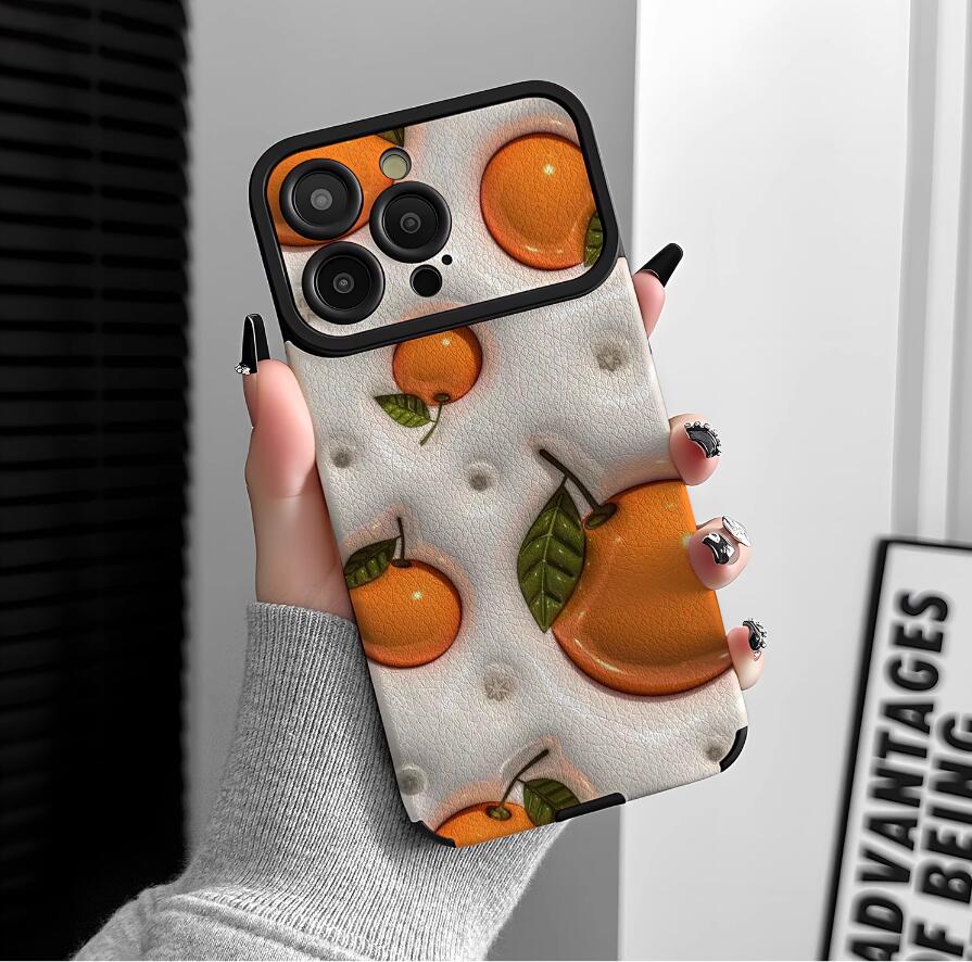 embossed-orange-painting-iphone-17-pro-max-case-silicone-leather_5