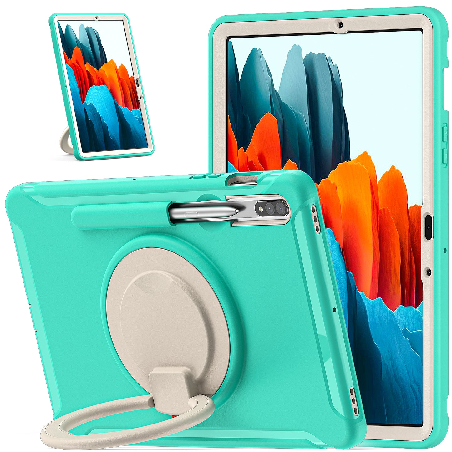 Bull Demon King Galaxy Tab S8 Case 360 Rotatable Folding Handle Grip Triple