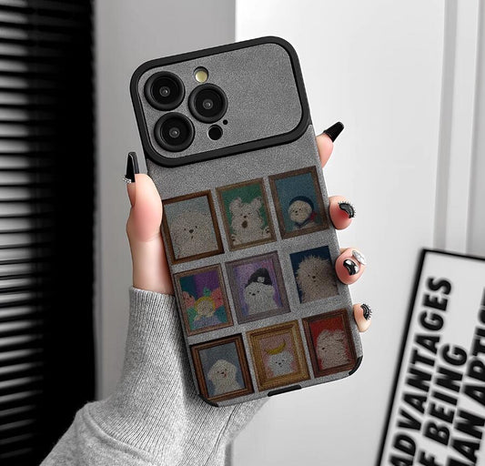 frame-scrawl-dog-pattern-iphone-17-pro-max-case-silicone-leather-5