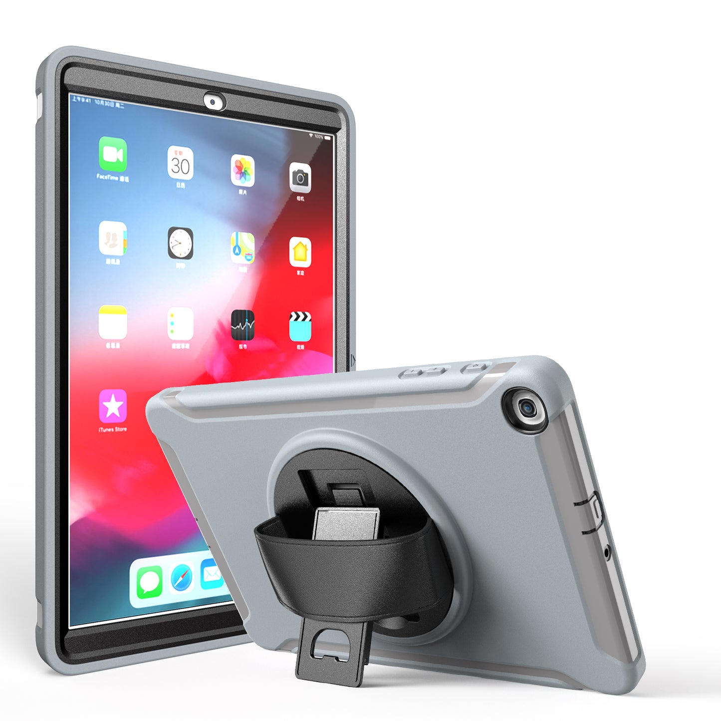 Spider Man Galaxy Tab A 10.1 (2019) Case Genuine Leather Hand Strap Rotating Stand