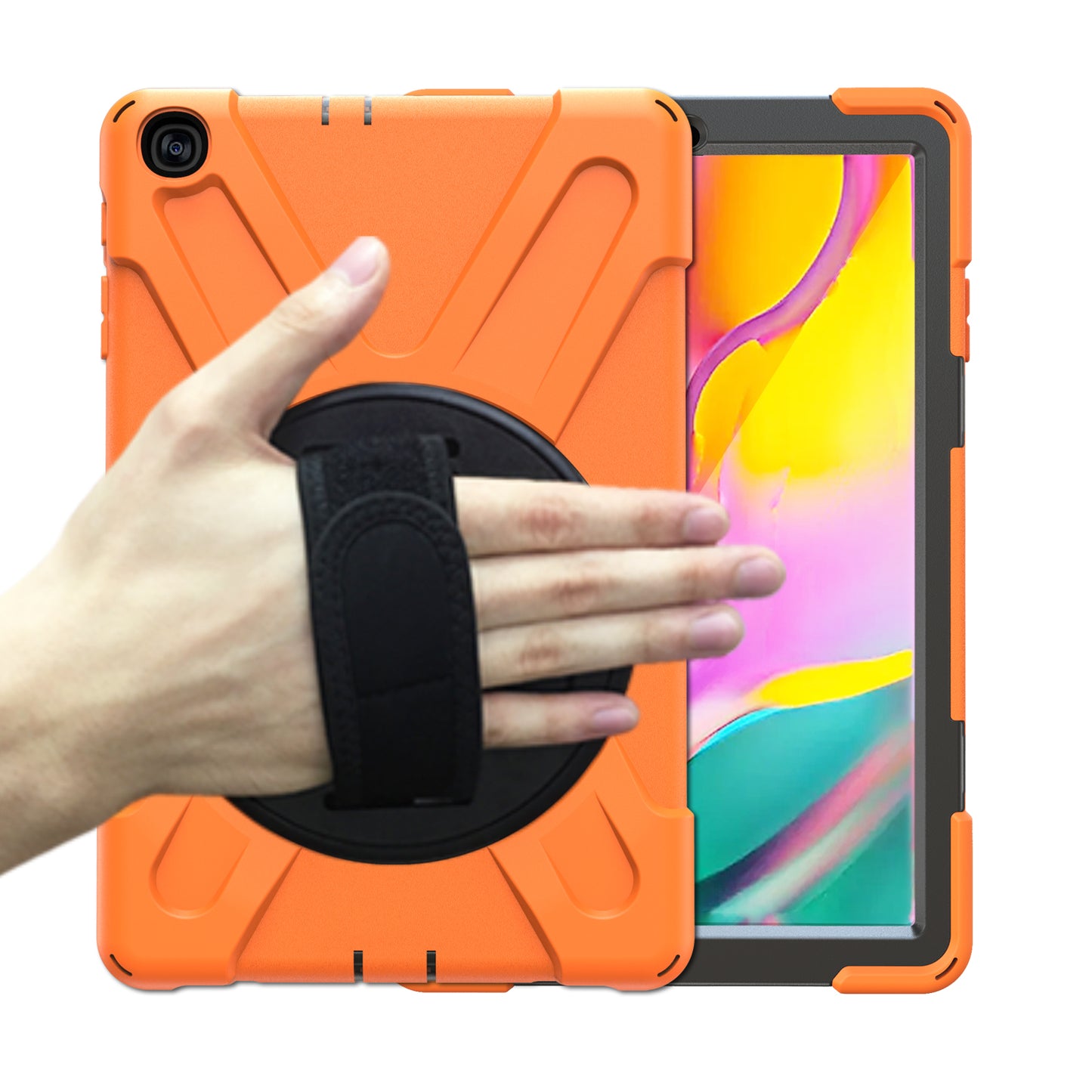 Pirate King Galaxy Tab A 10.1 (2019) Case 360 Rotating Stand Shoulder Strap