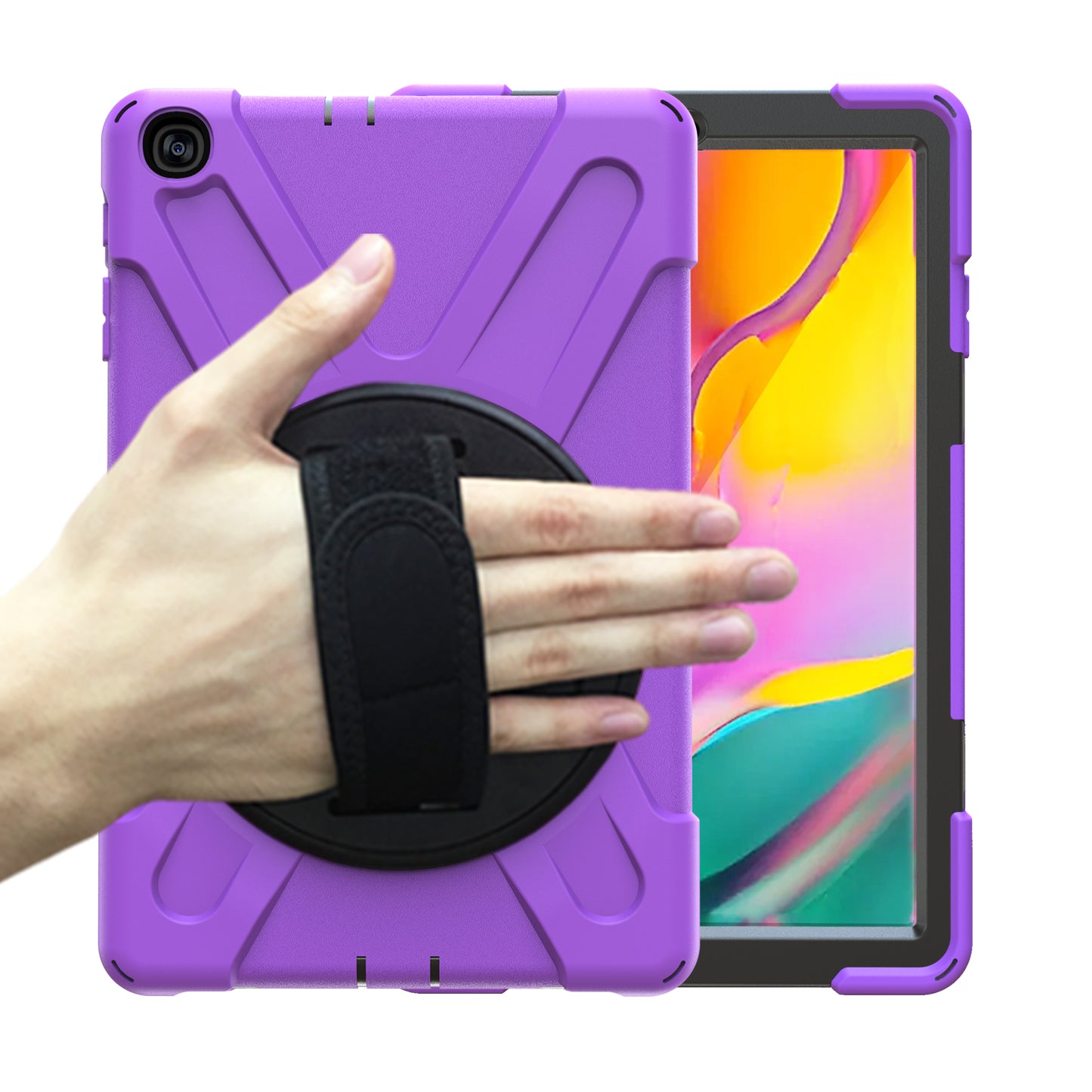 Pirate King Galaxy Tab A 10.1 (2019) Case 360 Rotating Stand Shoulder Strap