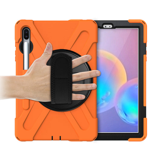 Pirate King Galaxy Tab S6 Case 360 Rotating Stand with Hand Holder Shoulder Strap