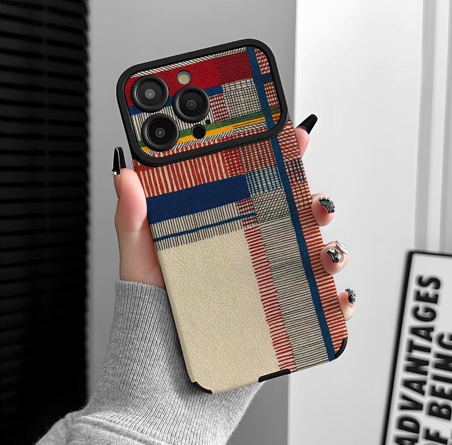 gingham-grid-painting-iphone-17-pro-max-case-silicone_5