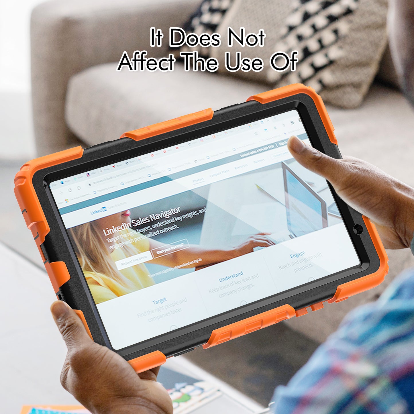 HUIXIANG Tough Strap Galaxy Tab A7 Lite Case Built-in Screen Protector