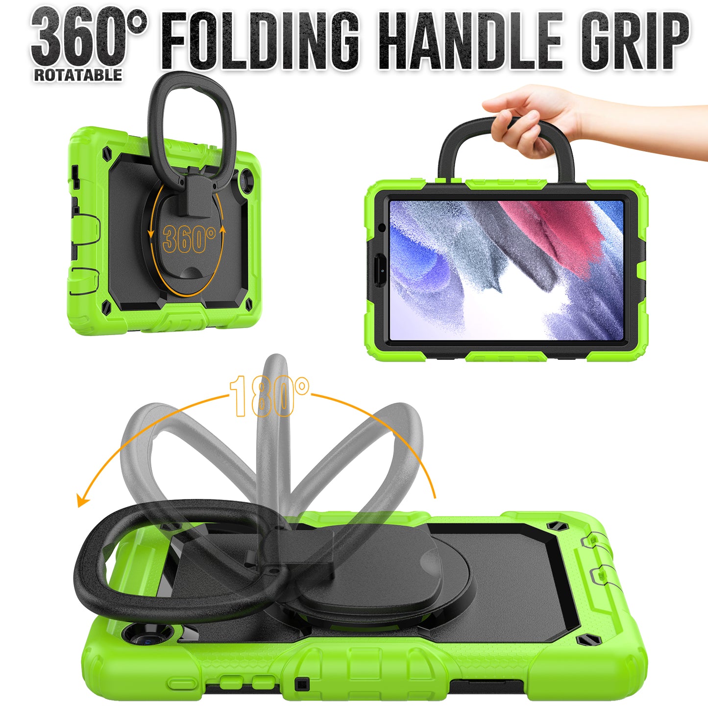 SHELLBOX Tough Handle Grip Hook Galaxy Tab A7 Lite Case