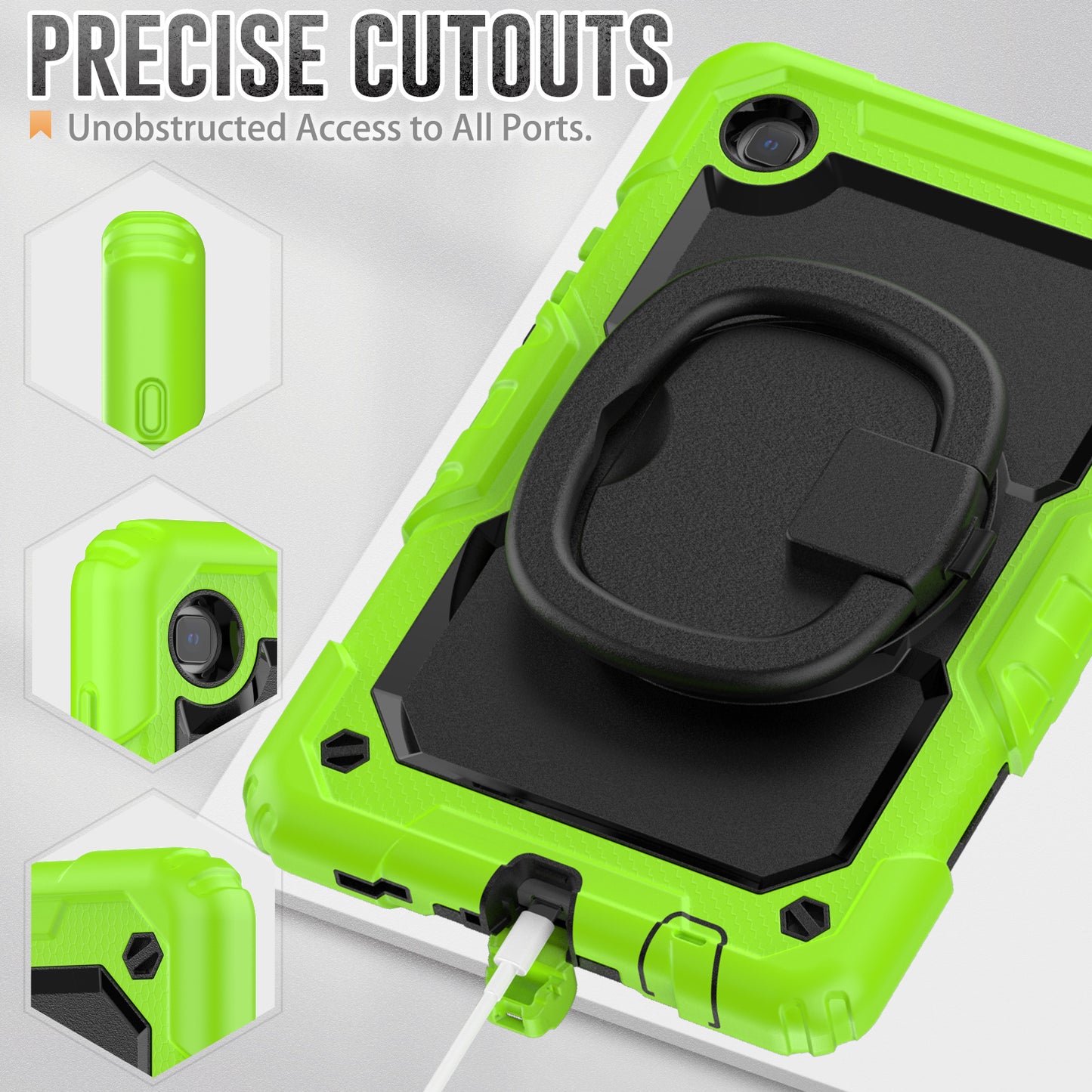 SHELLBOX Tough Handle Grip Hook Galaxy Tab A7 Lite Case