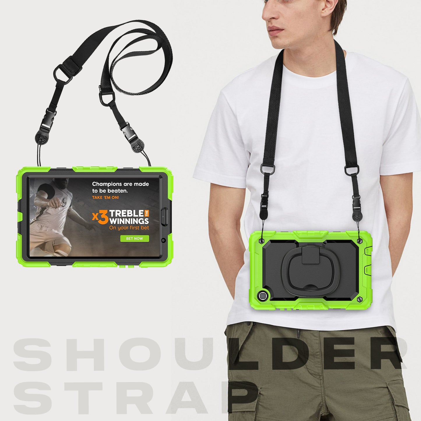 SHELLBOX Tough Handle Grip Hook Galaxy Tab A7 Lite Case