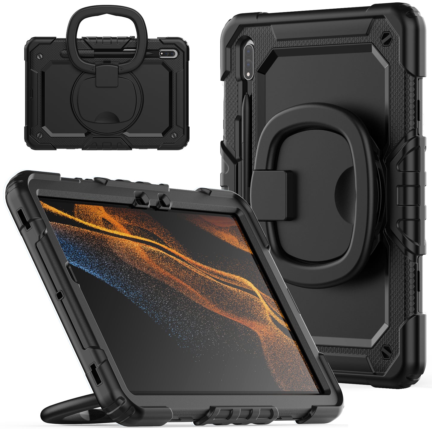 SHELLBOX Tough Handle Grip Hook Galaxy Tab S8 Case