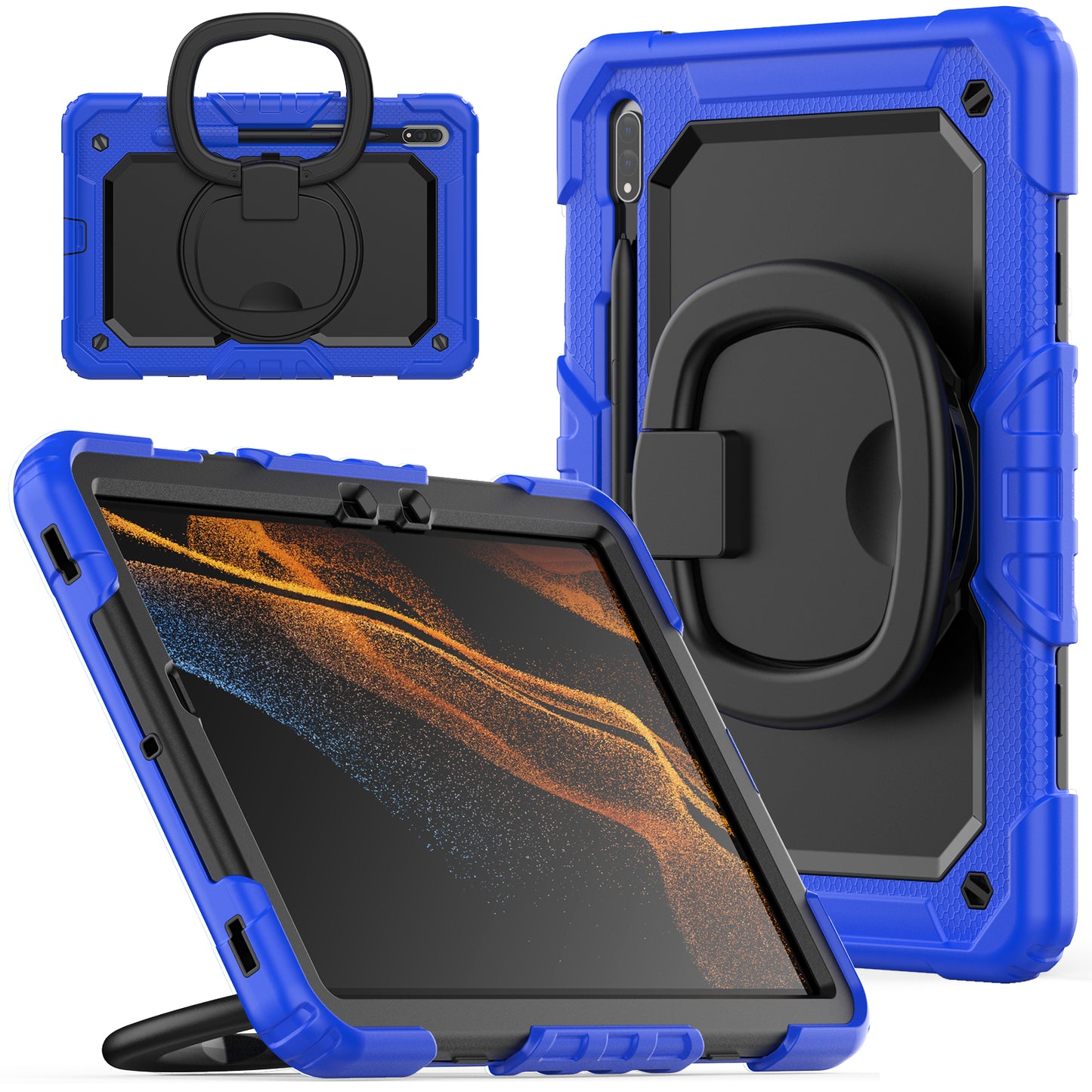 SHELLBOX Tough Handle Grip Hook Galaxy Tab S8 Case