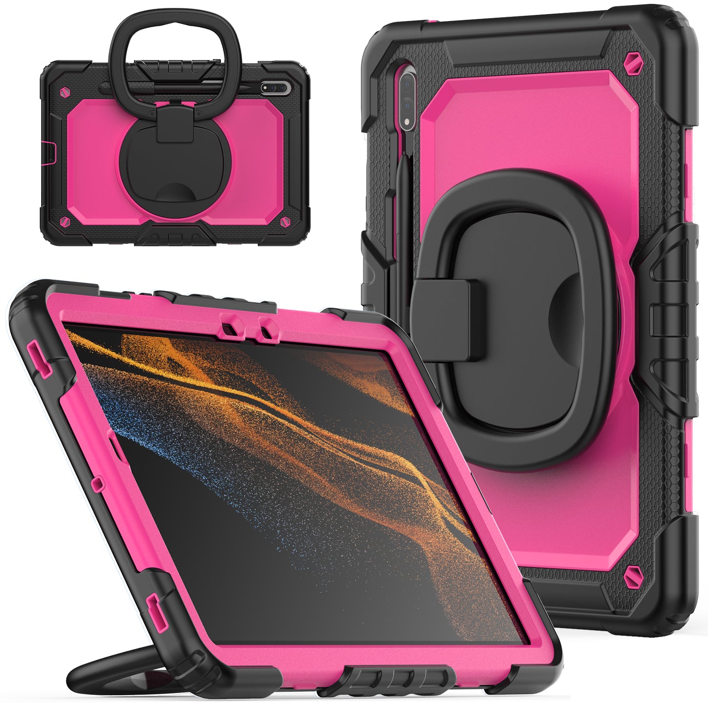 SHELLBOX Tough Handle Grip Hook Galaxy Tab S8 Case