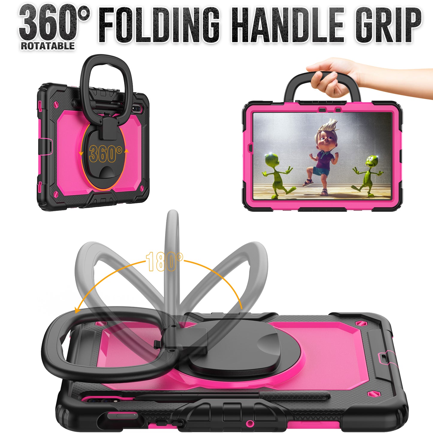 SHELLBOX Tough Handle Grip Hook Galaxy Tab S8 Case