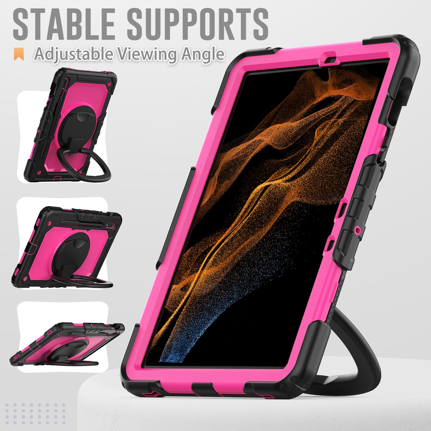 SHELLBOX Tough Handle Grip Hook Galaxy Tab S8 Case
